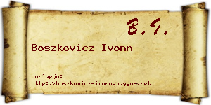 Boszkovicz Ivonn névjegykártya